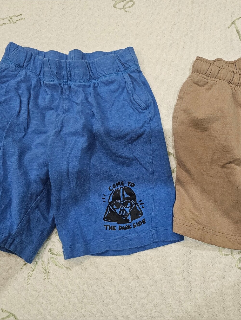 Kids Blue and Brown Elastic-Waist Shorts - Star Wars Inspired